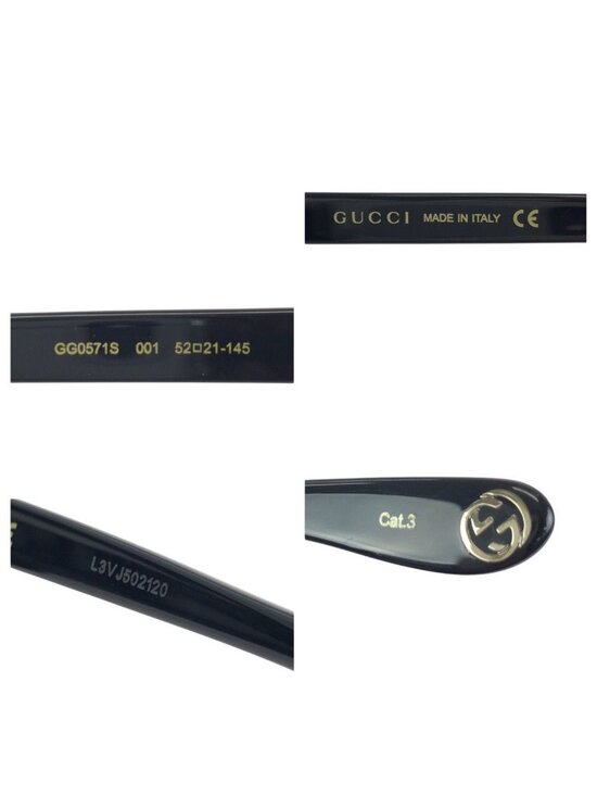 Gucci Logo Black Silver Acetate Sunglasses Eyewear main image 7
